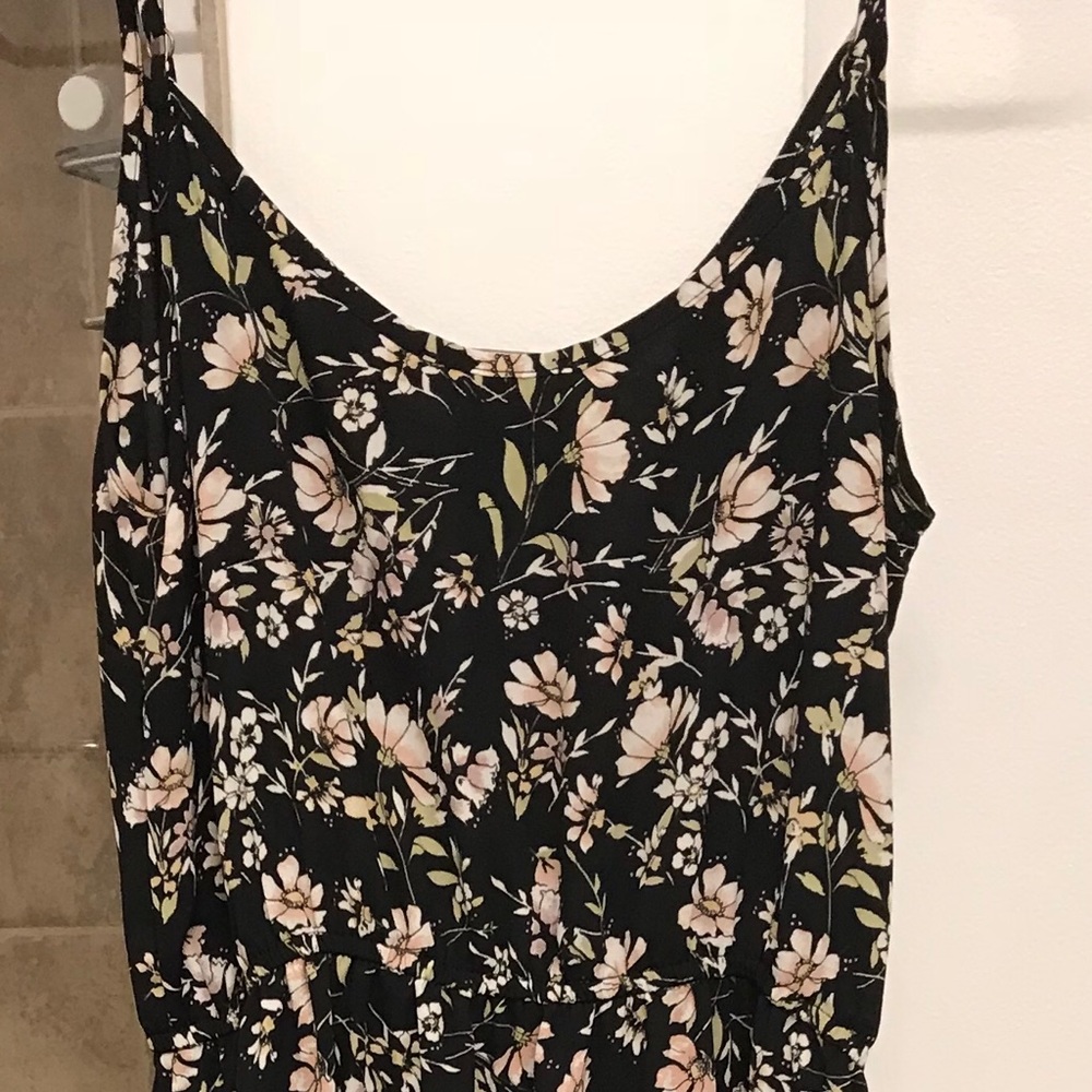 Floral/black maxi dress with adjustable straps